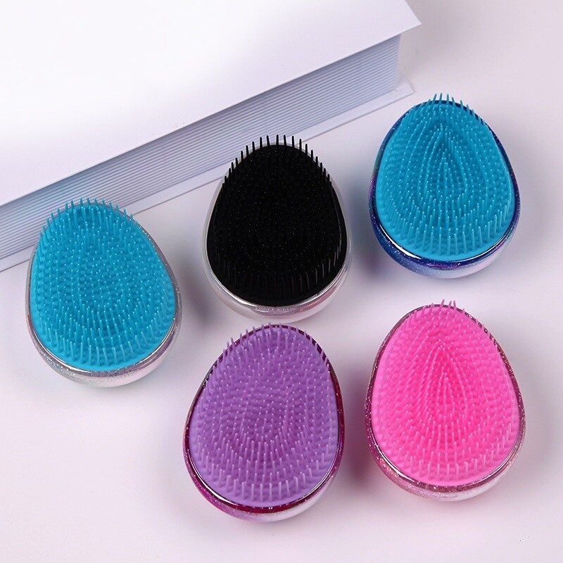 1Pc Mini Ei Haar Kam Borstel Ronde Vorm Zachte Haarborstel Detangling Hair Brush Hair Styling Kappers Kam Voor Reizen