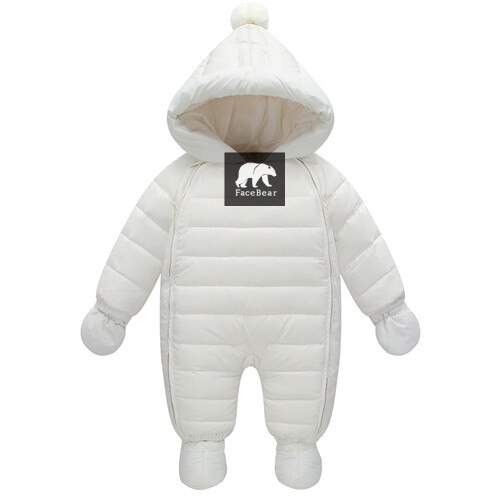 Leuke Winter Baby Jumpsuits Met Handschoen Laarzen 6-24M Kinderen Kostuum Voor Een Jaar Baby Jas down Baby Jongen Jas Voor Meisjes: white / 18m