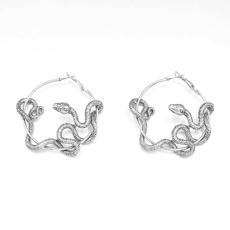 Punk big snake hoop øreringe vintage crazy twining slanger øreringe kvinder dyr vedhæng statement øreringe smykker