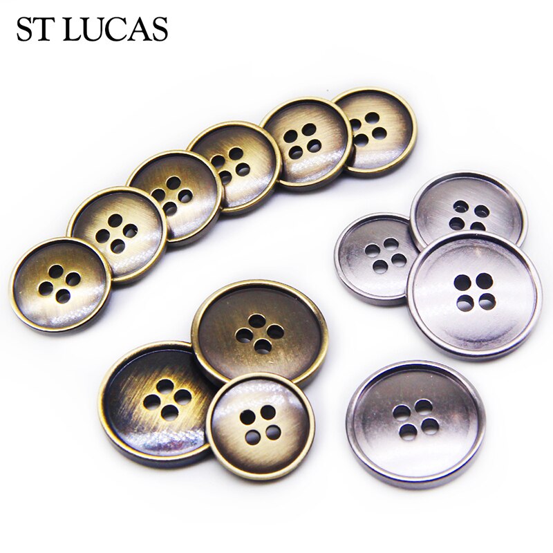 arrived 10pcs/lot metal button bronze old silver sewing button for jacket seweat overcoat garment accessories