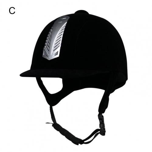 Unisex Equestrian Helmet Unisex Classic Velvet Horse Riding Helmet Horse Equipment Cycling Helmet Protection Cap: C M