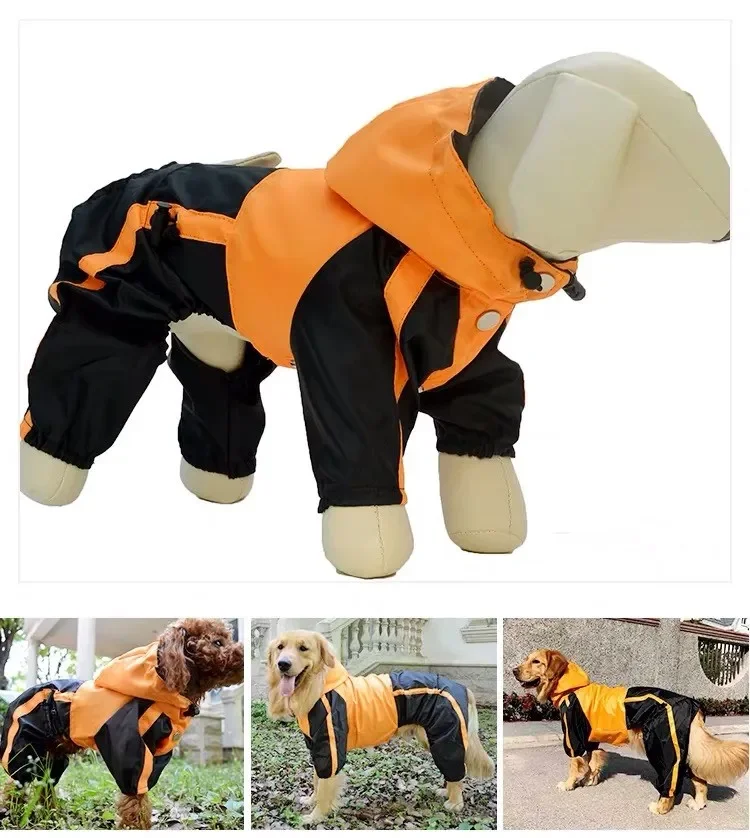 Vandtæt hunde regnfrakke heldragt til små, mellemstore hunde regnfrakke udendørs kæledyrstøj hvalp labrador husky pug jakke: Xl / Orange