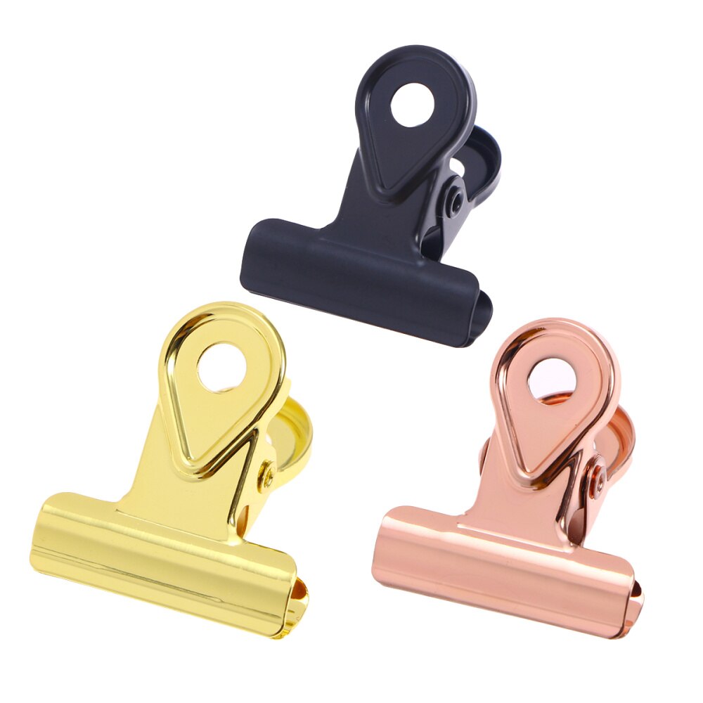 15PCS Metal Hinge Clips Binder Clips Paper Clamp Copper Paper Clips (20MM): Default Title