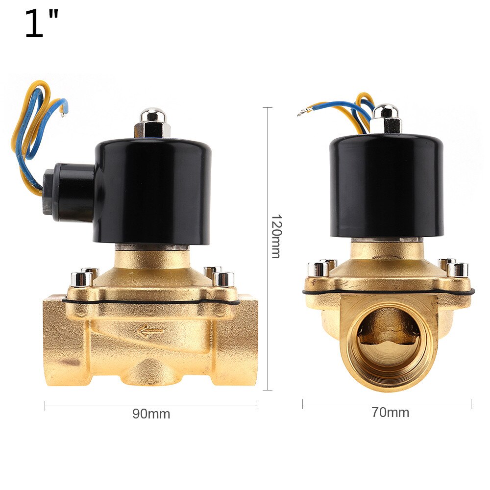 Válvula de solenoide de 3/4 "1" 24V DC 12V AC110V 220V válvula de retención válvula de latón válvula eléctrica normalmente cerrada para agua aire diésel combustible de Gas