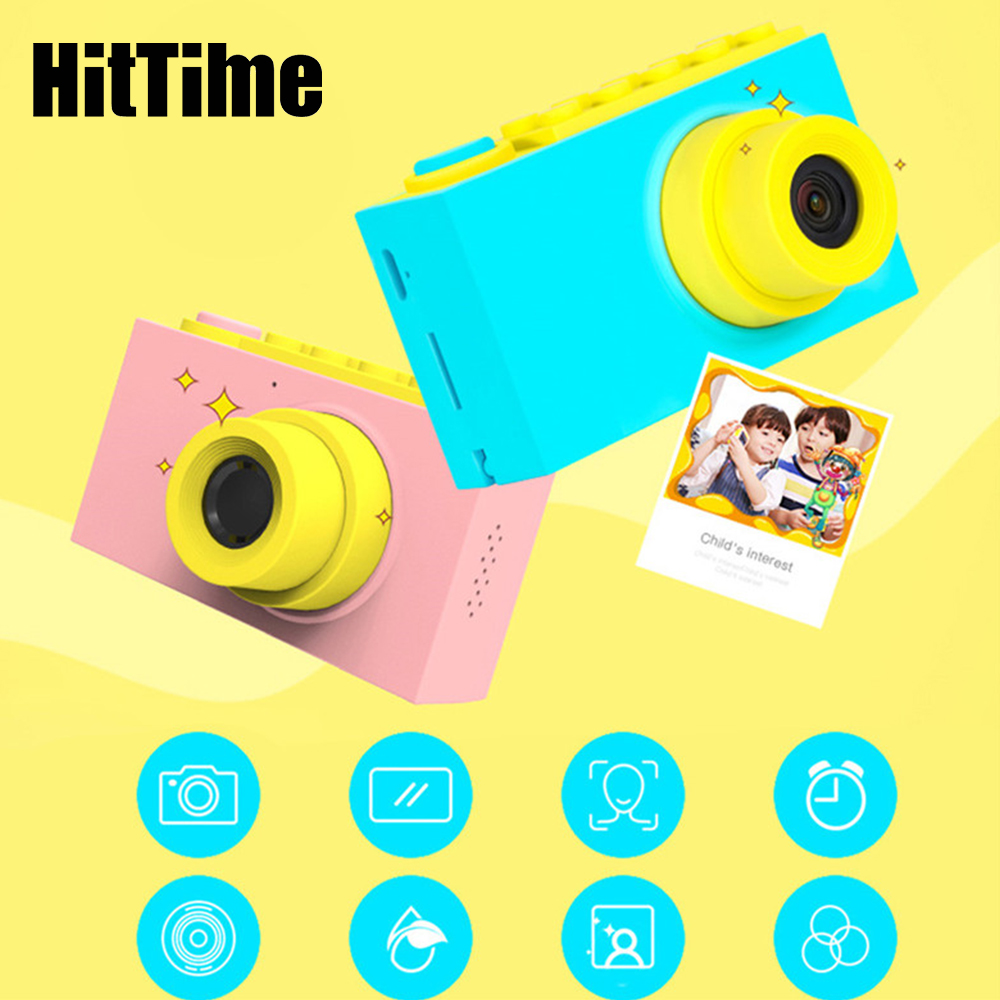 HitTime 8.0MP Digital Camera Waterproof 2'' Mini Cartoon Photo Camera HD 1080P Toddler Toy Cameras Cute Children Birthday