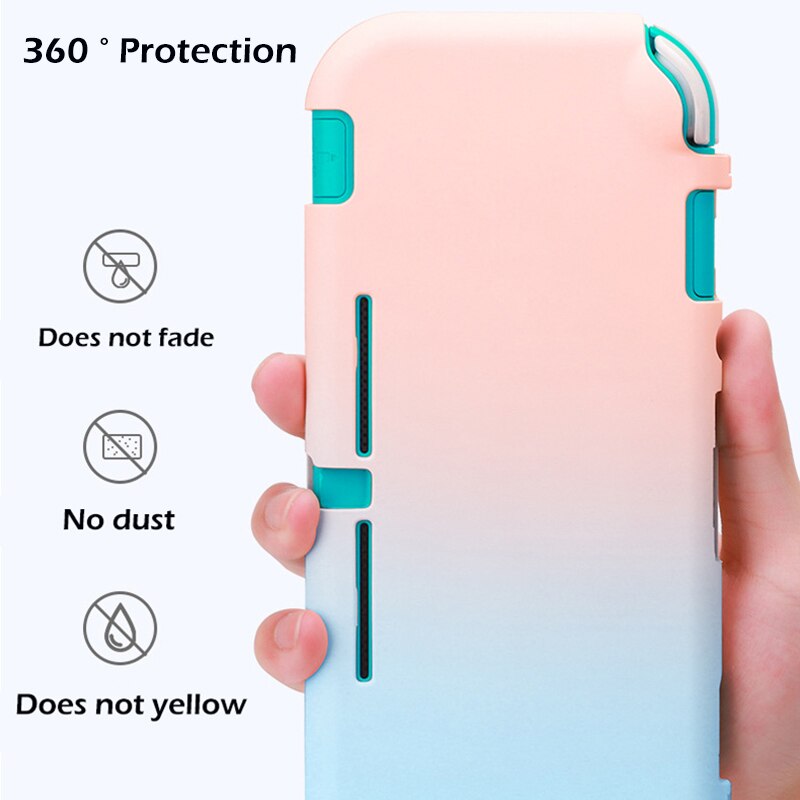 Capa protetora colorida para nintendo switch, case de proteção para nintendo switch lite, capa dura, antiderrapante, cobertura completa, acessórios para nintendo switch