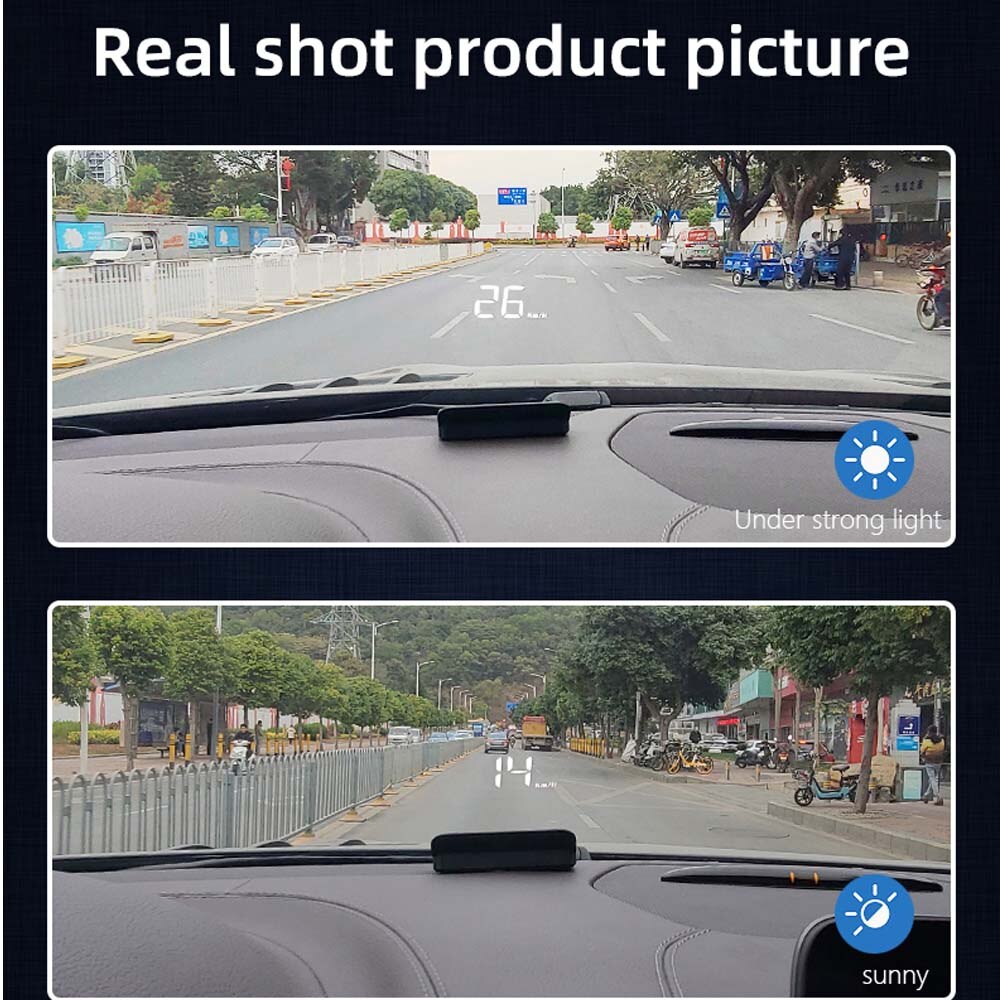 Pantalla Hud para coche, proyector de advertencias Digital, velocímetro, parabrisas, multifunción, sobrevelocidad