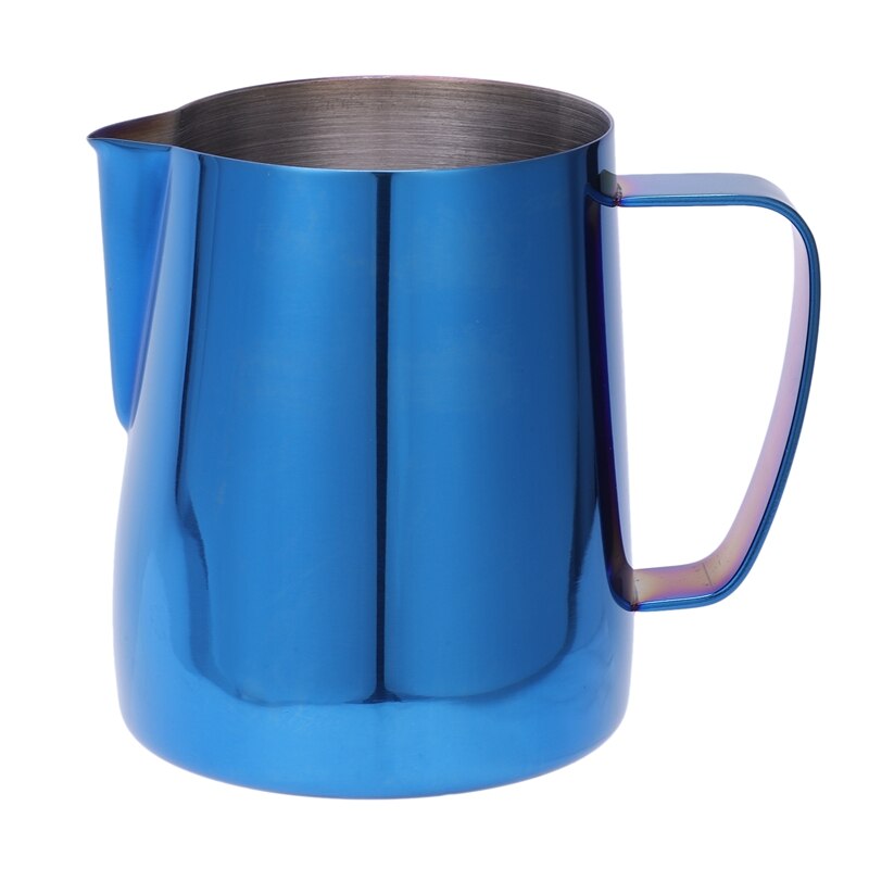Rustfrit stål titanium blå skumkande espresso kaffekande damp & skum mælk til latte og cappuccino