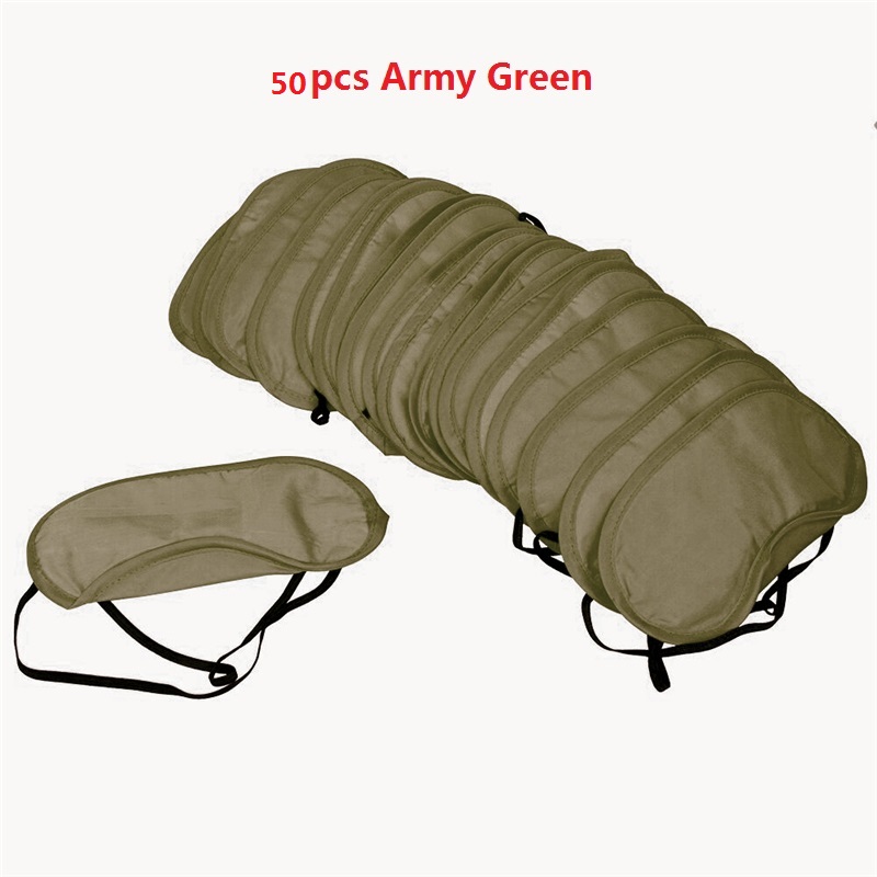 50 Teile/los Reisen Schlafen Augen Maske Schwarz Schatten Augenbinde Augenklappe Nacht Wirtschafts freies: Army Green 50pcs