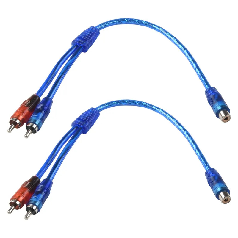 2 Stuks Set Rca Audio Kabel "Y" Splitter Adapter Computer 1 Vrouw Naar 2 Mannetjes Koord 12 Inch kabels Voor Home Audio