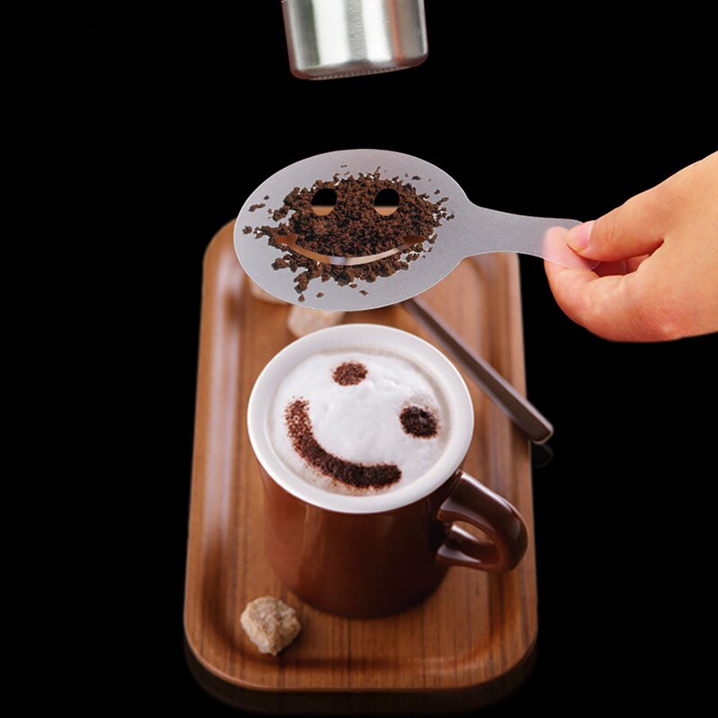16Pcs/Set Coffee Stencils Drawing Die Tools Fancy Coffee Printing Model Plastic Spray Template Mold for Coffeeware
