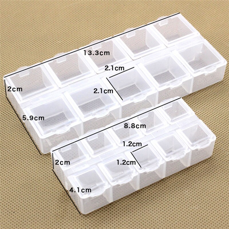 Pilulier Transparent Portable 10 Cases, 1 unité, boîte à médicaments hebdomadaire, 2 tailles, étui de voyage