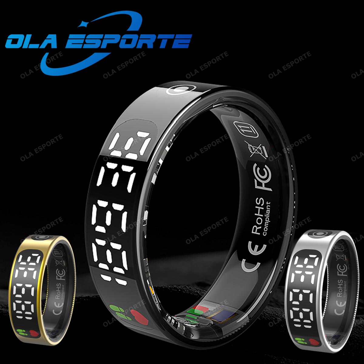 Screen Smart Ring Photo Control Health Monitior Smartring Men Women Bluetooth NFC Rings Heart Rate Waterproof 5ATM