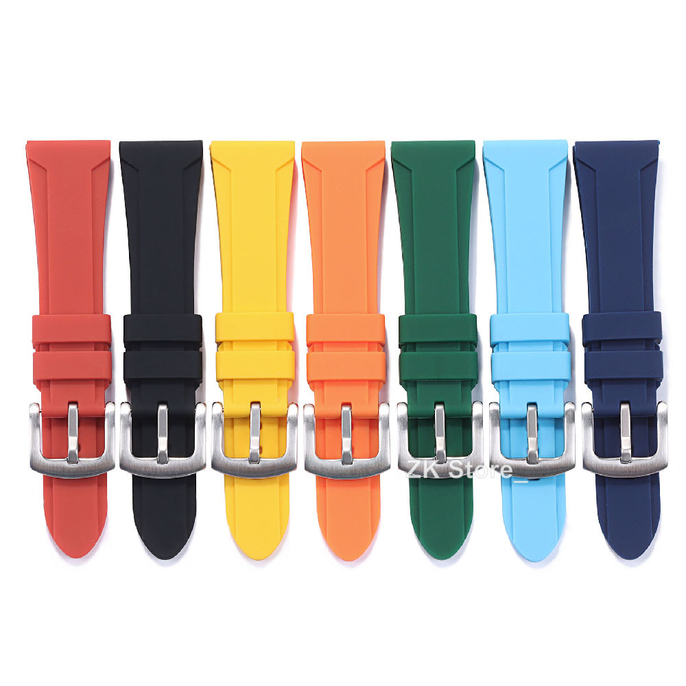 Weiches Silikonkautschuk-Uhrenarmband, 22 mm, 24 mm, 26 mm, für Herren und Damen, Sport, wasserdicht, atmungsaktiv, Ersatzarmband, Gürtel