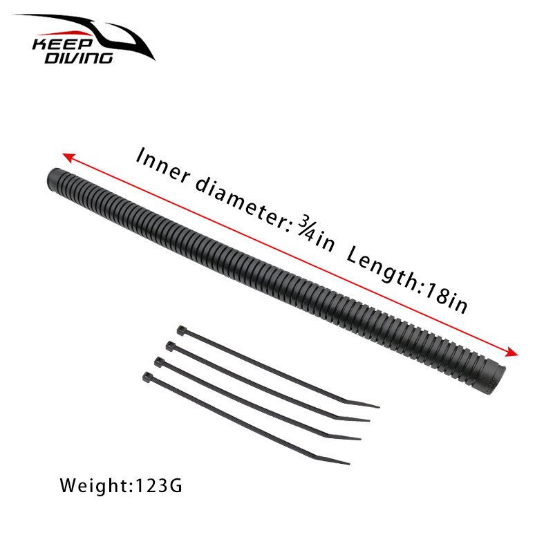 Manguera corrugada redonda para buceo, dispositivo de Control de flotabilidad, varias especificaciones, apta para chaqueta BCD Sidemount BCD: JKT 18in 45.7cm