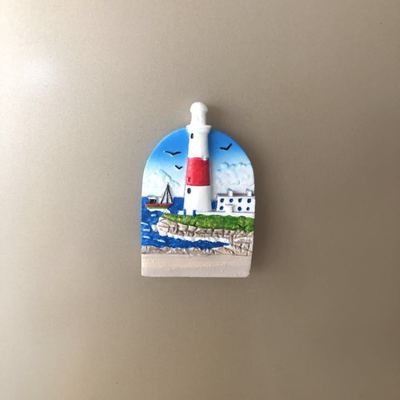 Kylskåp magnet magnetisk harts medelhavsvind fyr sjöman kapten kryssningsfartyg souvenirer kylskåp dekoration: Arkitektur