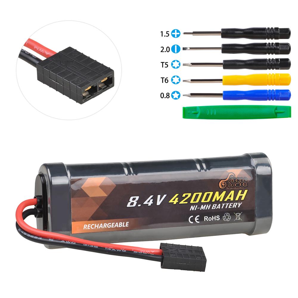 8.4V 4200Mah 7-Cell Ni-Mh Bult Batterij Pack Met Traxxas Connector Voor Rc Auto 'S, rc Truck En Rc Boot