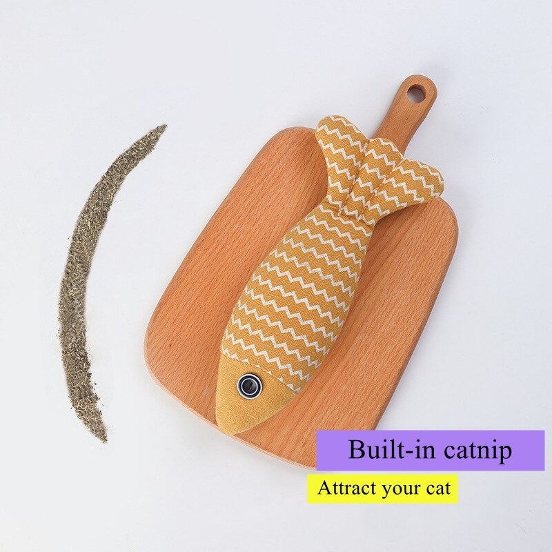 Brinquedos para animais de estimação gato mastigar brinquedos de linho material engraçado gato peixe travesseiro built-in simulação gato fantoche suprimentos para animais de estimação acessórios do gato