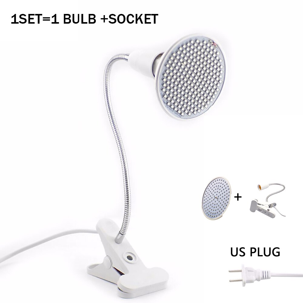 Led vokse lys  e27 fuldspektrum phyto vækst pære hydroponic voksende lys lamper vokse lys strip til phytolamps planter blomst: 20 w 200 perler os