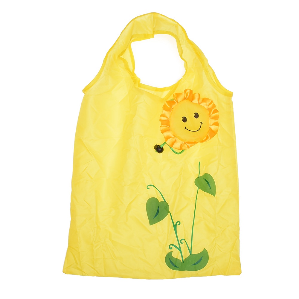 Sonne Blume Einkaufstasche wiederverwendbar Tragbare Schulter Griff Tasche Umwelt Umweltfreundliche Falten für Reise Lebensmittelgeschäft Polyester 28g