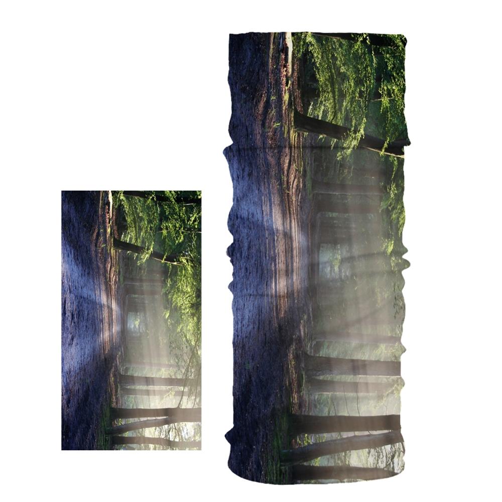 Forêt naturelle fleurs rouges motif tête/visage/masque cou Bandana écharpe double usage Tube magique foulard cyclisme Sport chapeaux Turban: A