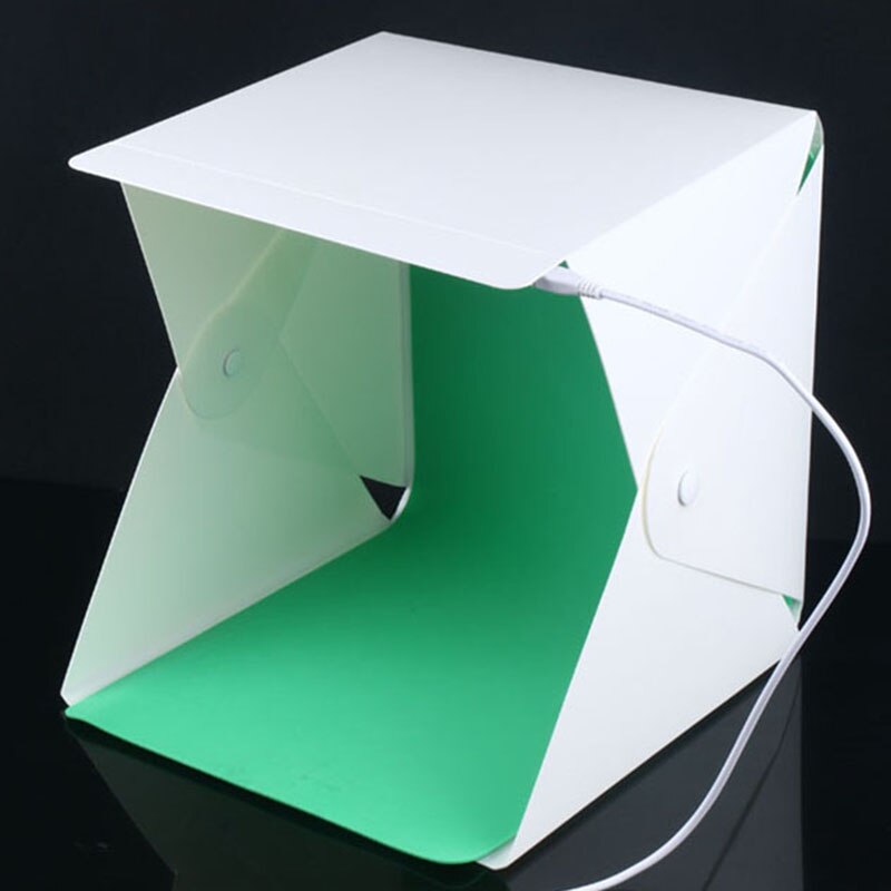 Foleto 23cm Mini Folding Softbox Studio Portable Photography Desktop LED Light Photo Soft Box Built-in button 4Color Background