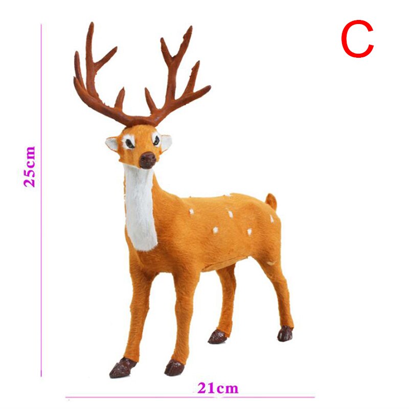 Simulación de Navidad de ciervo, reno, alce, miniaturas de jardín para el hogar, decoración: 15cm
