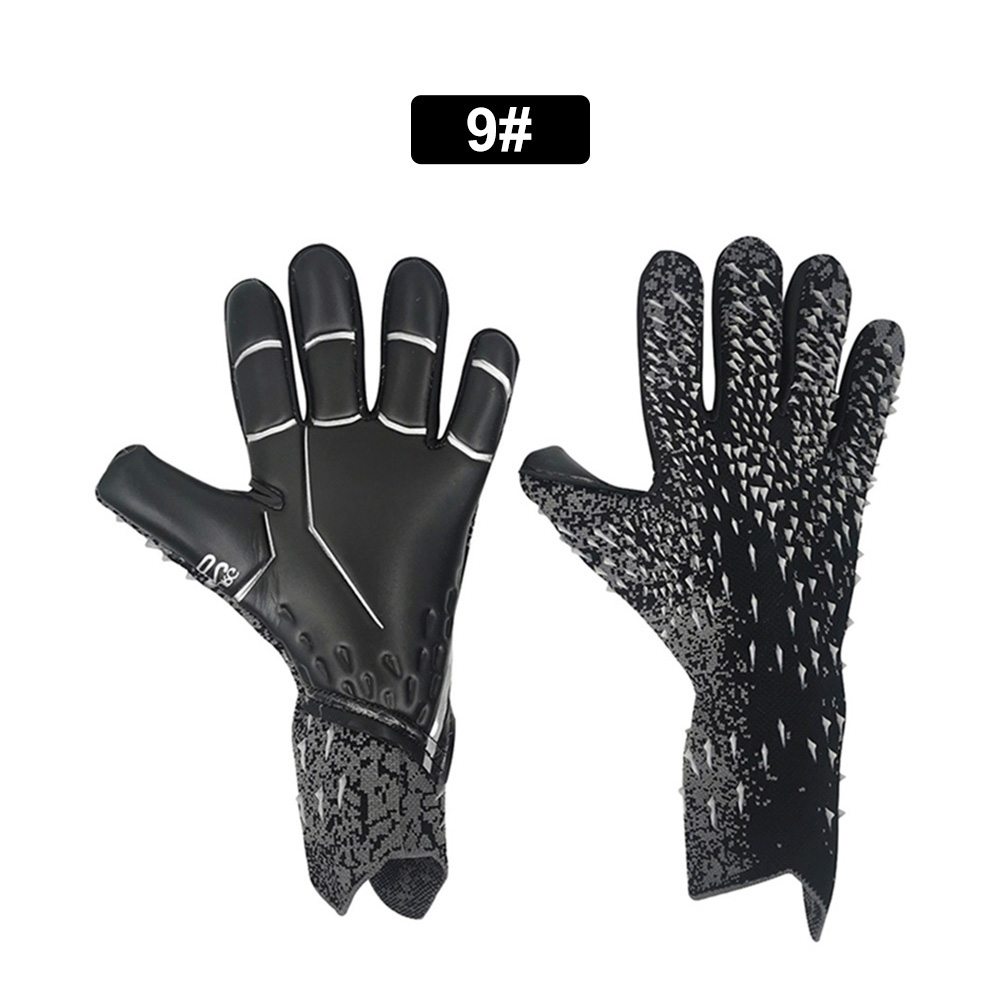 Professionele Voetbal Keeper Voetbal Handschoenen Anti-Slip Dikker Voetbal Keeper Handschoenen Vinger Bescherming Handschoenen Voetbal Equipmen: Marineblauw
