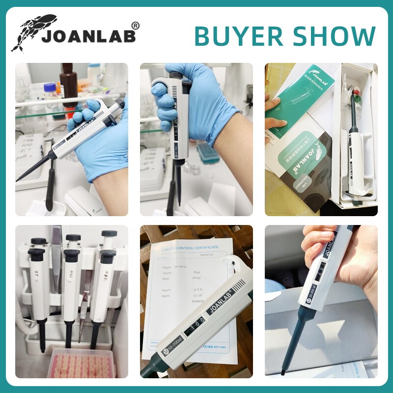 Joanlab Laboratorium Pipet Plastic Pipetten Dropper Handleiding Digitale Verstelbare Micropipet Lab Apparatuur Met Pipet Tips