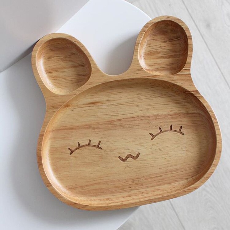 Plato de comida de bebé de madera, Platos de alimentación de bebé Prato, juego de Platos de alimentación para niños, juegos de vajilla para niños, cuenco, bandeja para Decoración