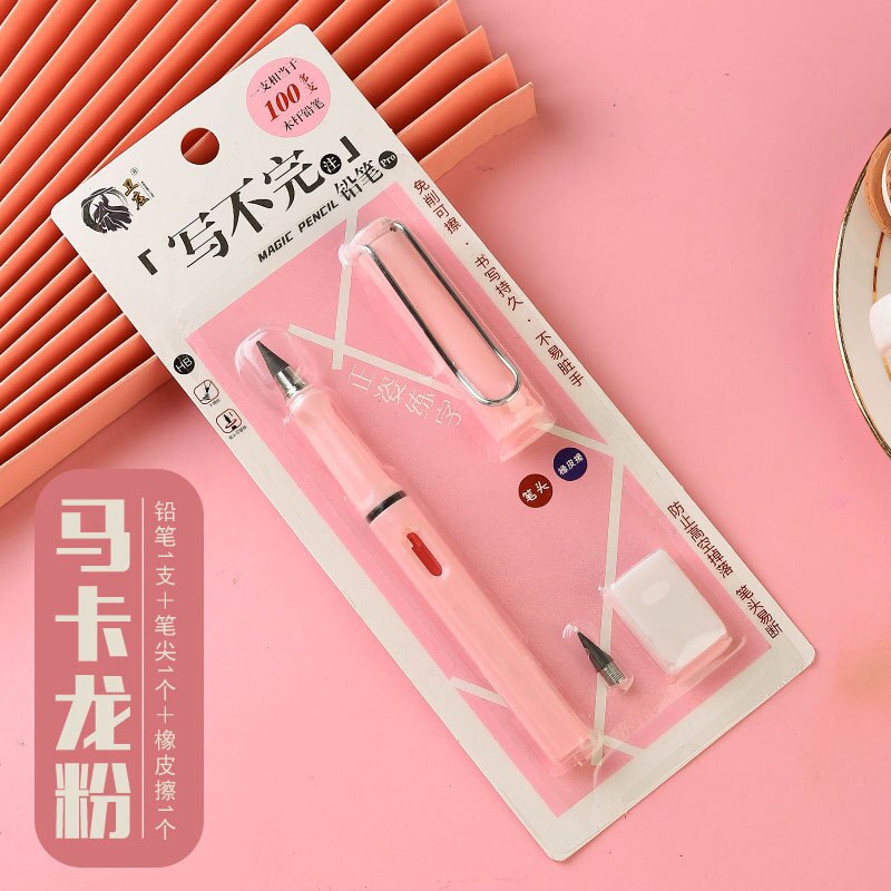 Magic Pencil Eternal Pencil Endless Pencil No Need Sharpen Calligraphy Students Stationery School Supplies HB Technology: pink set