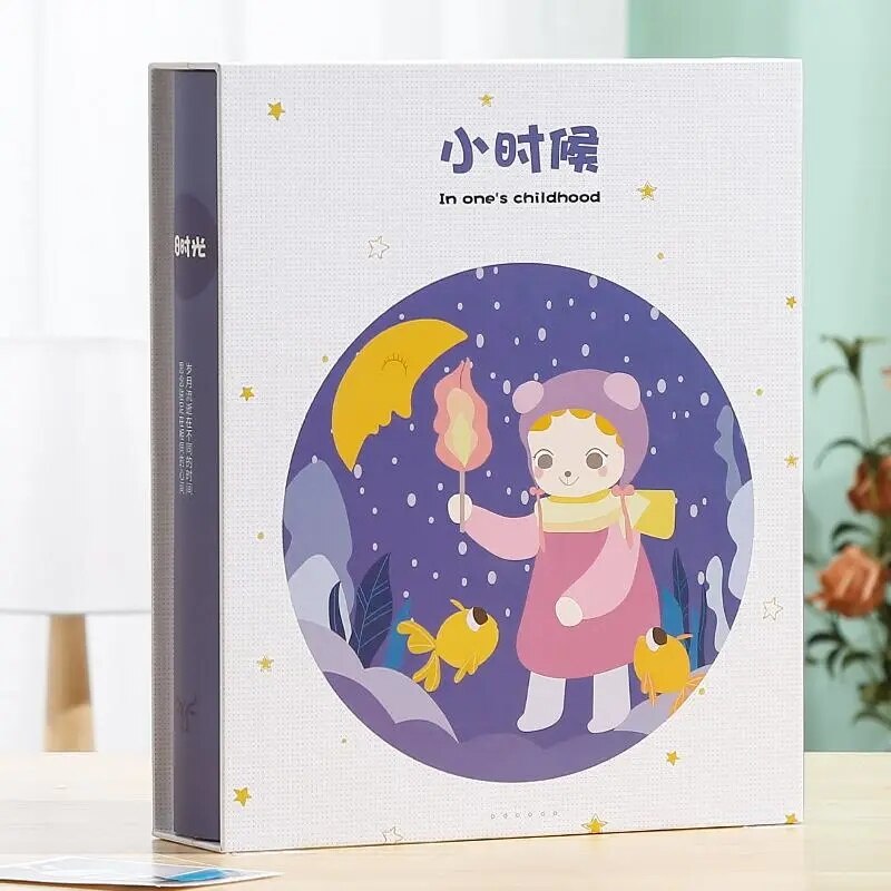 5-Inch Minimalist Photo Albums 200Pcs Large Capacity Interstitial Family Photo Album Children Growth Album Plastic Photo Album: color 8