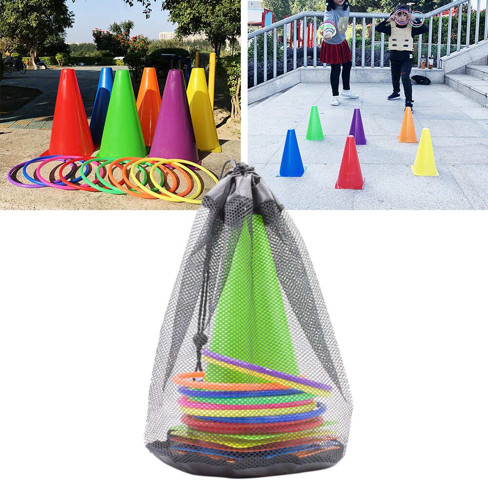 Kids Spel Sensorische Training Ouder Kind Agility Praktijk Interactieve Toss Ring Set Sport Gooien Emmers Outdoor Spelen Hoepel