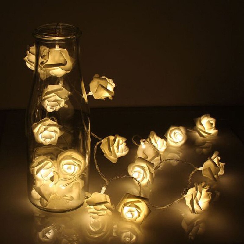 1.5M 10Led AA Battery LED Rose Christmas Lights String Lights Valentine Wedding Decoration Flower Bulbs LED Lamp Light