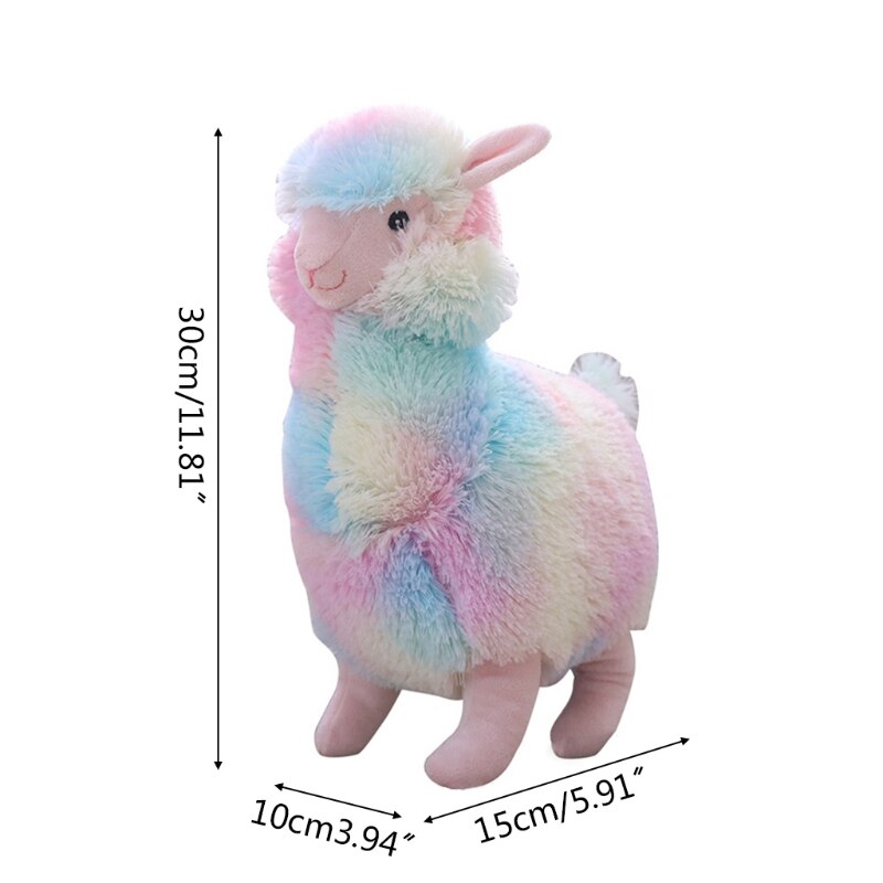 Leuke Regenboog Alpaca Schapen Pop Knuffel Knuffels Kussen Kerstcadeau