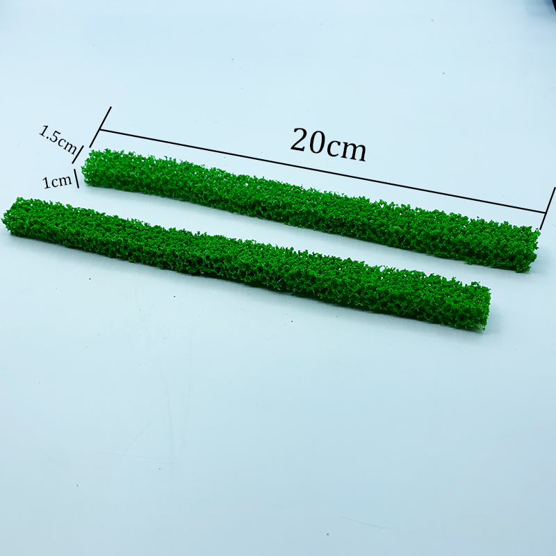 2Pcs Struik Strips Groen Zand Tafel Miniatuur Model Simulatie Diy Materialen Gras Hek Voor Outdoor Indoor Building Diorama: 2 PCS Pure Green