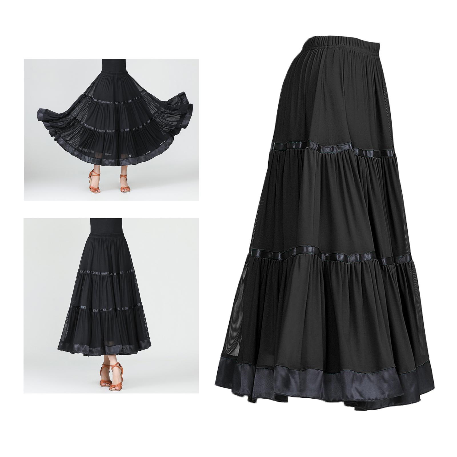 Women Modern Waltz Latin Tango Dancing Clothes Ballroom Swing Long Dance Skirts Practice Costume