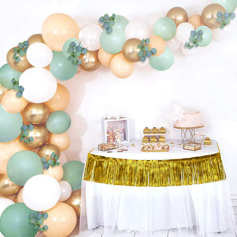 2Meter Glitter Folie Klatergoud Garland Gordijn Party Tafel Rok Regen Zijde Fringe Pull Bloem Bruiloft Verjaardag Festival Decoratie
