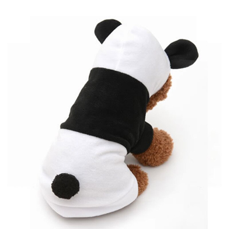 Aapet 1pc fleece hund hættetrøje søde panda modellering tøj til hund vinter varm hvalp jumpsuit jakke sweatshirt til s / m størrelse hund