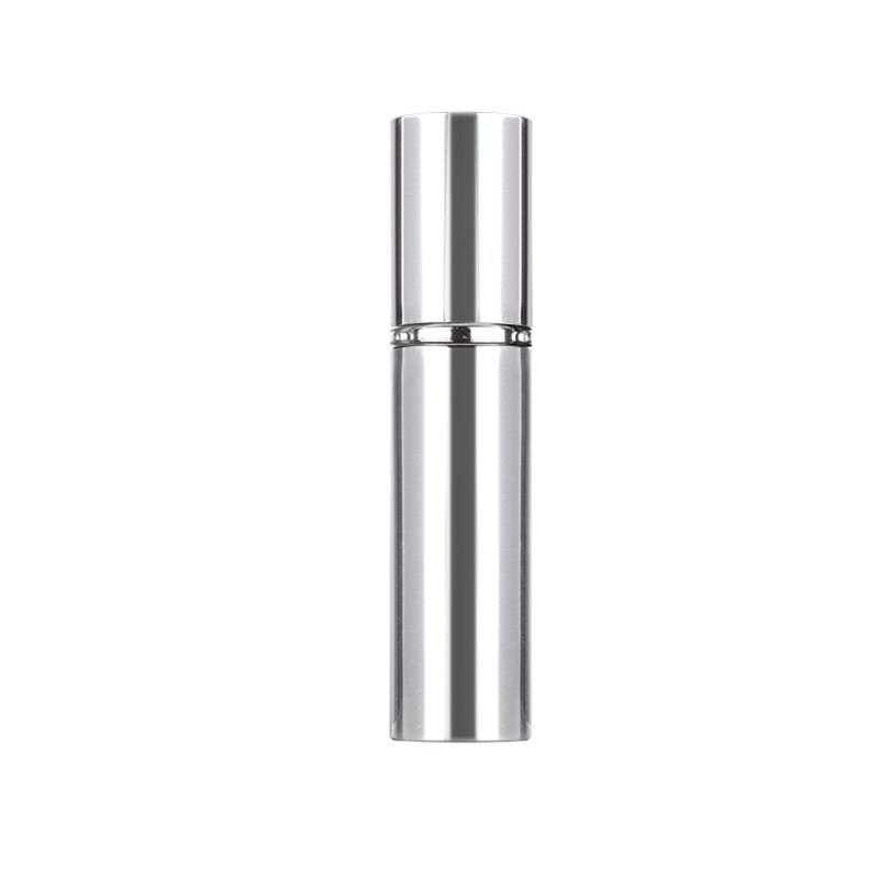 Gratis logo op maat, 10 ml lege draagbare glazen parfumflesjes met aluminium omhulsel, navulbare cosmetische etui.: 50 stuks helderzilver (2)