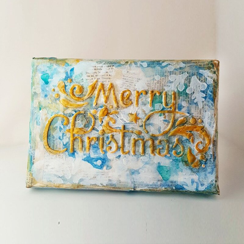 Christmas Tree Stencil for DIY Scrapbooking Embossing Paper Cards Making Decorative Crafts Plastic Drawing Sheets Template 6x6in