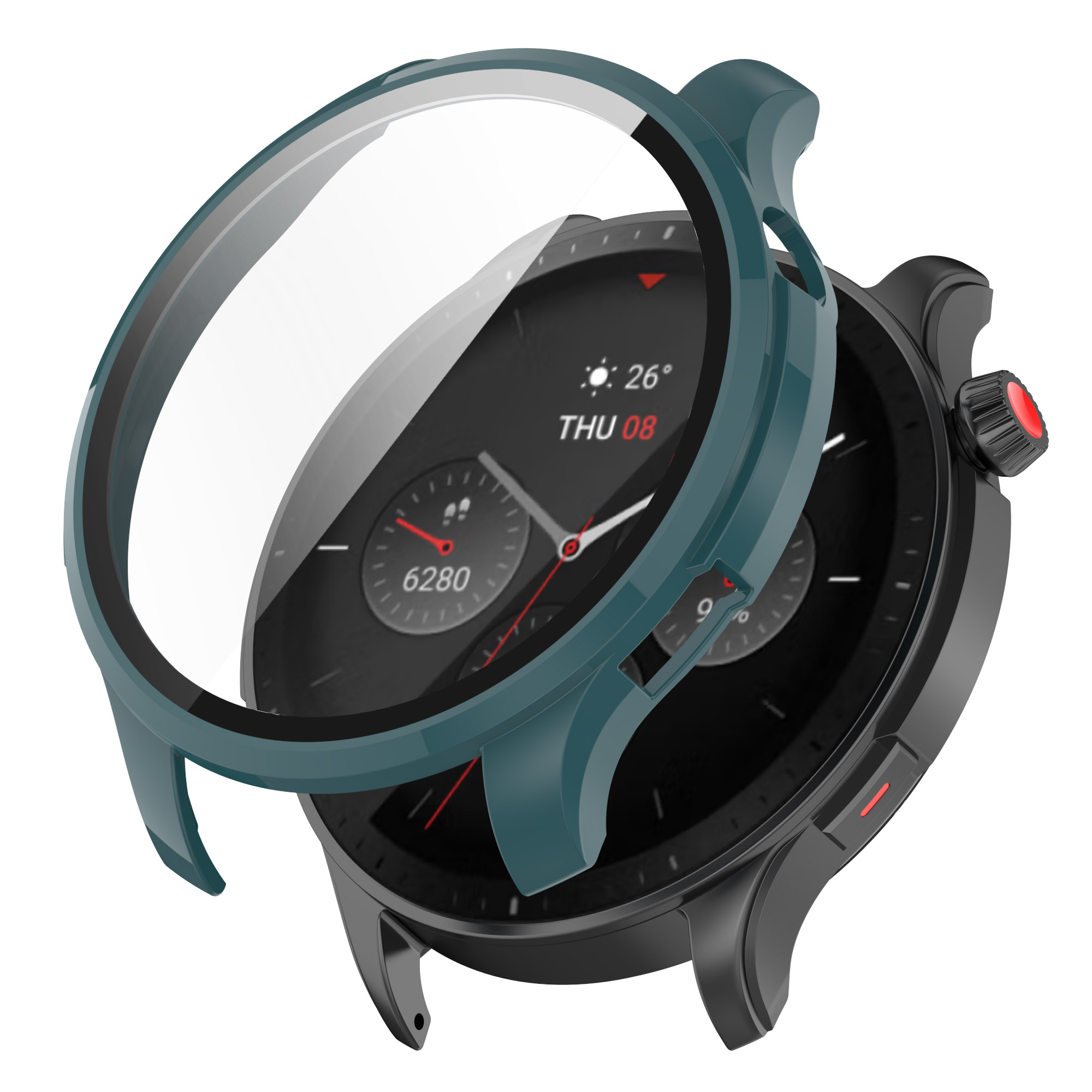 Gehärtetem Glas Bildschirm Schutz Für Xiaomi Amazfit GTR 4 Smartwatch Schutzhülle Für Huami Amazfit GTR 4 fallen Stoßstange Hülse: Grün