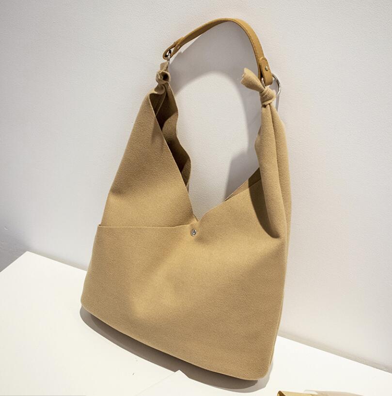 Herbst Winter neue Koreanische wolle tasche schulter tasche einfache murmeln und sohn: braun