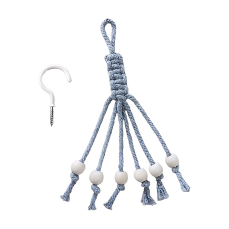 Hamaca de macramé para frutas y verduras, soporte de red con ganchos, cesta colgante para cocina, patatas, cebolla, 3XUF