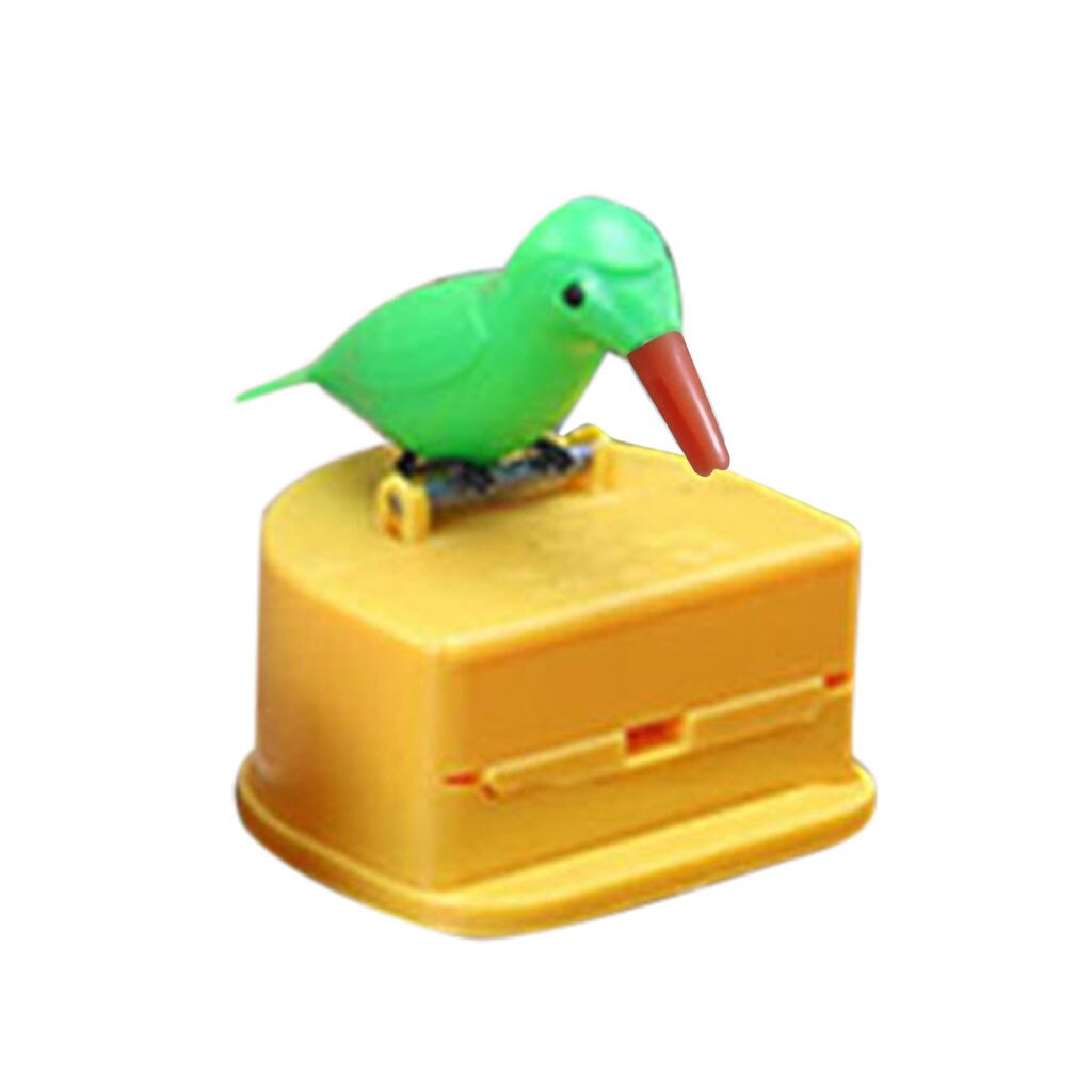 Mignon colibri cure-dents distributeur Gag nettoyage dents matériel automatique oiseau cure-dents boîte: E
