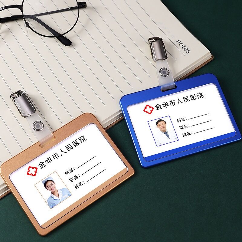 Work Office Name Card Badge Reel Student Nurse Exhibition ID Name Card Badge Holder With Metal Clip Office Supplies