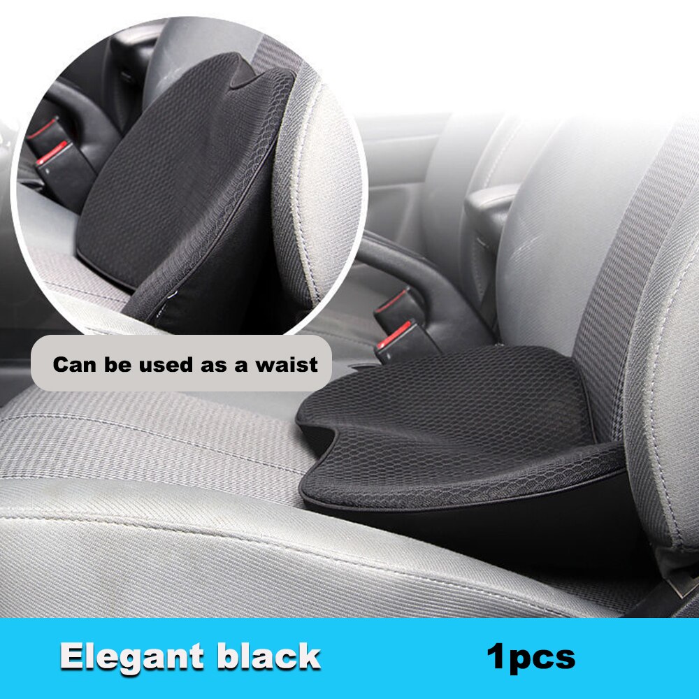 Memory Foam Zitkussen Lendensteun Kussen Ergonomische Stoel Ademend Mesh Auto/Kantoor/Computer Stoel/rolstoel: Elegant Black
