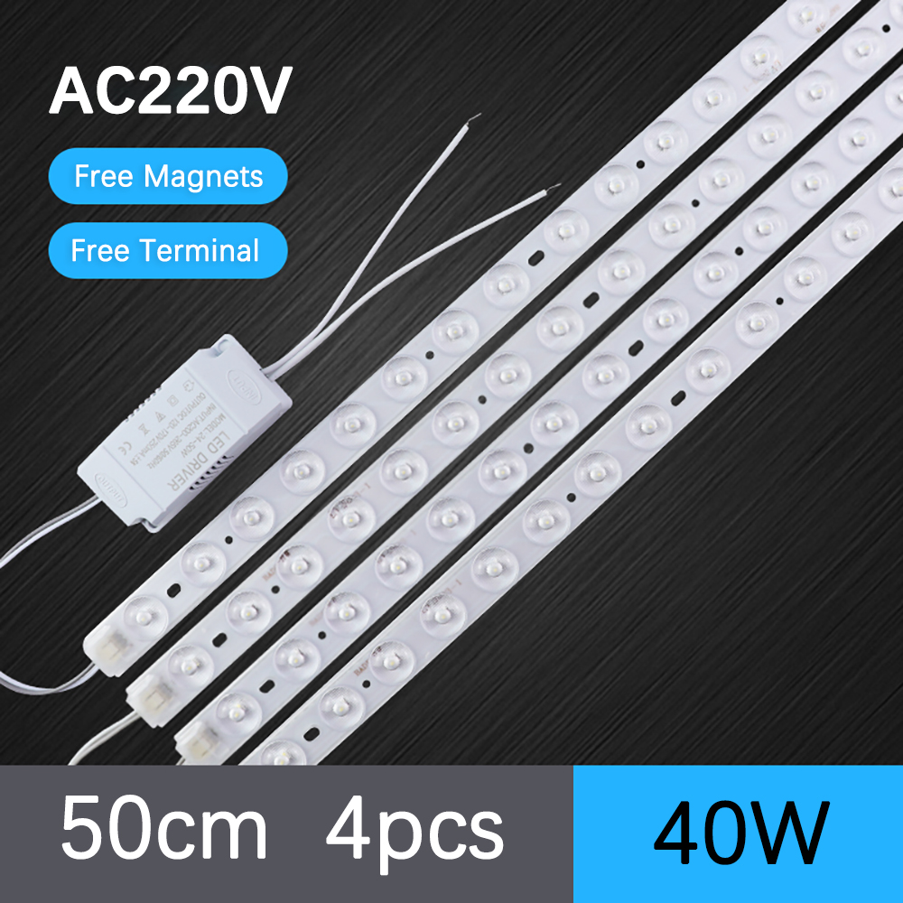 LED Module Light Bar 220V High Brightness 40cm 50cm For Living Room Bedroom Ceiling Light Replacement LED Strip Module Magnetic: Yellow / Light purple