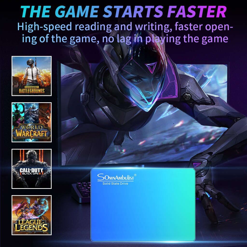 Disque dur interne ssd, sata 3, 2 to, 2.5 pouces, 60 go, 120 go, 240 go, 480 go, 960 go, go, pour ordinateur de bureau, notebook