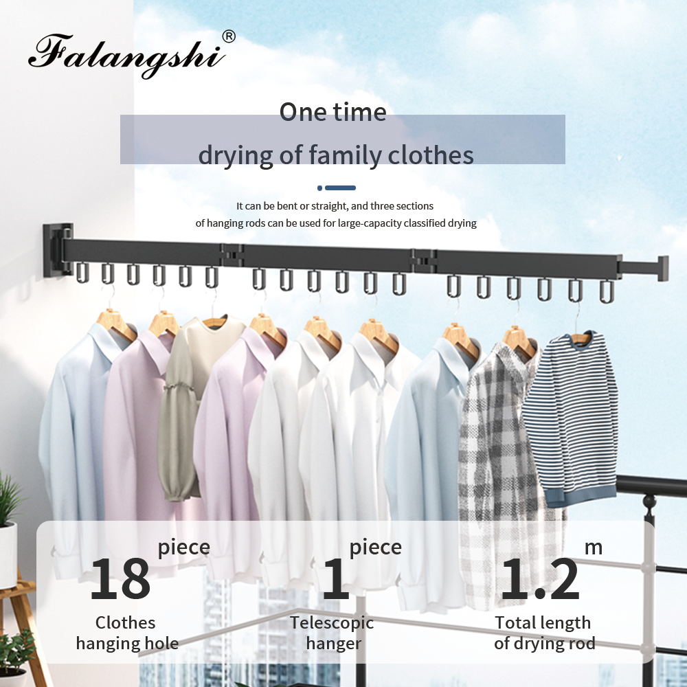 Cintre pliant rétractable pour le séchage des vêtements, espace intérieur et extérieur, en aluminium, pour l&#39;organisation des vêtements ménagers, WB3027